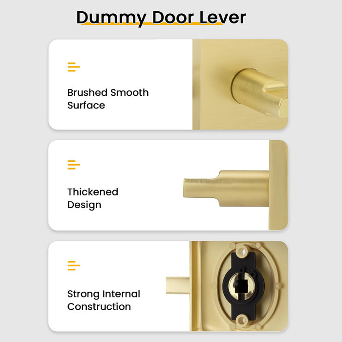 Modern Brushed Gold Privacy Passage & Dummy Interior Door Handles