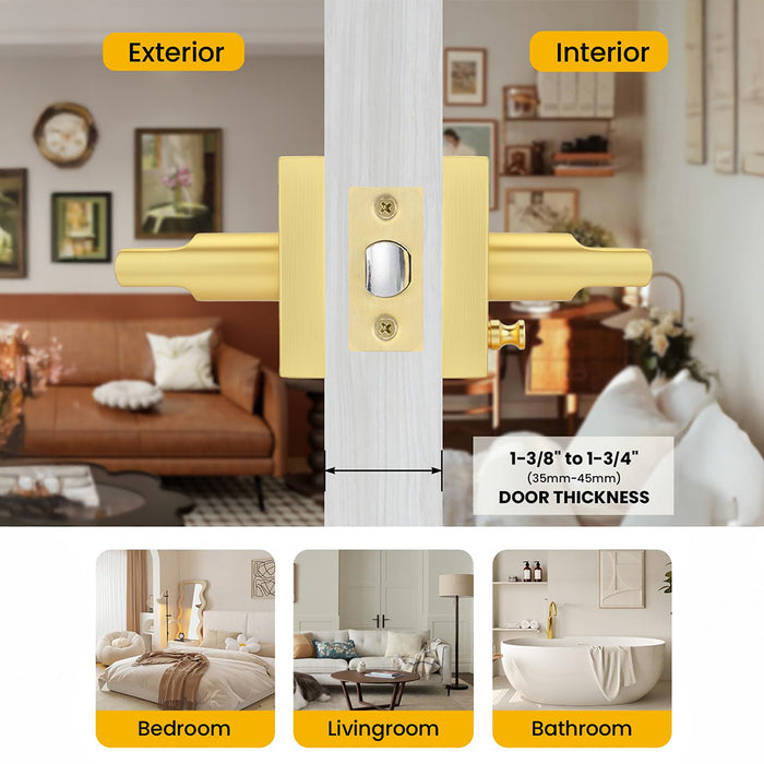 Modern Heavy Duty Zinc Alloy Interior Privacy Door Lever