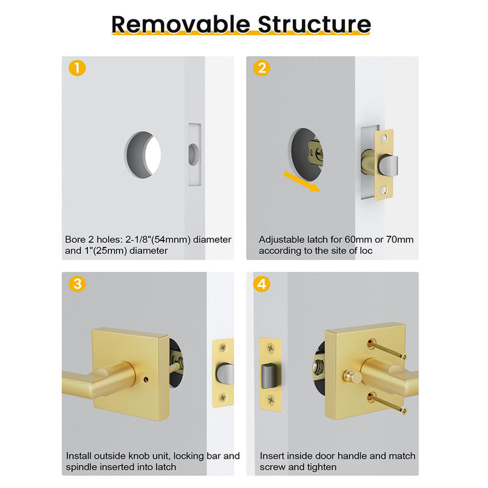 Modern Heavy Duty Zinc Alloy Interior Privacy Door Lever