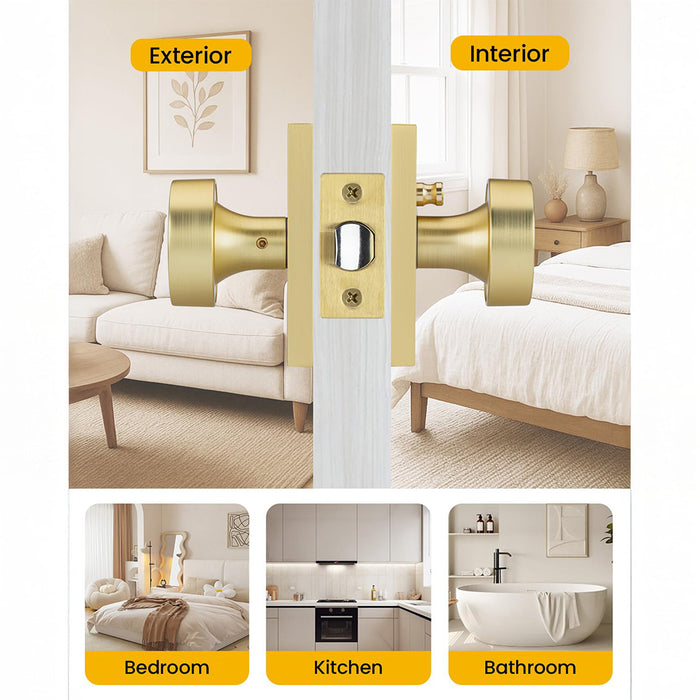 Rectangle Zinc Alloy Interior Privacy Door Knobs