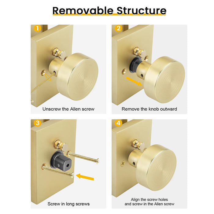 Rectangle Zinc Alloy Interior Privacy Door Knobs