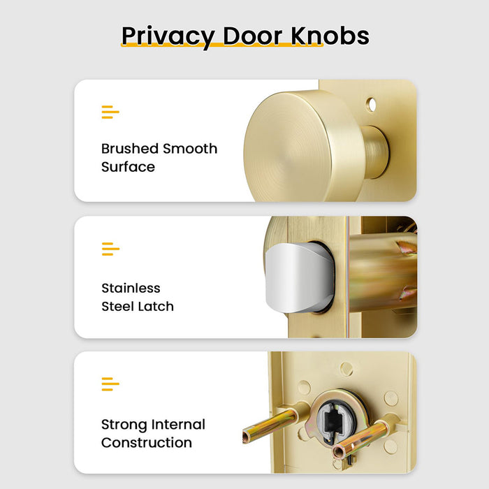 Rectangle Zinc Alloy Interior Privacy Door Knobs