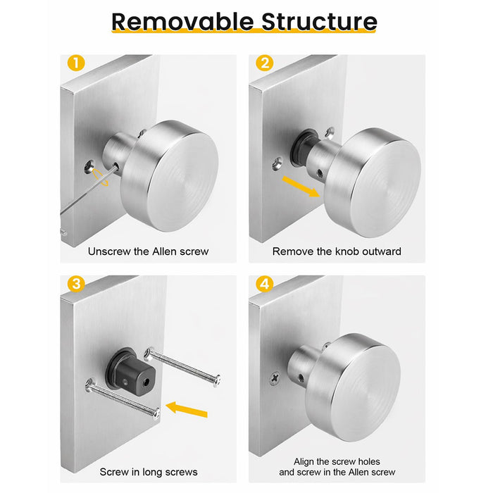 Rectangle Zinc Alloy Interior Dummy Door Knobs