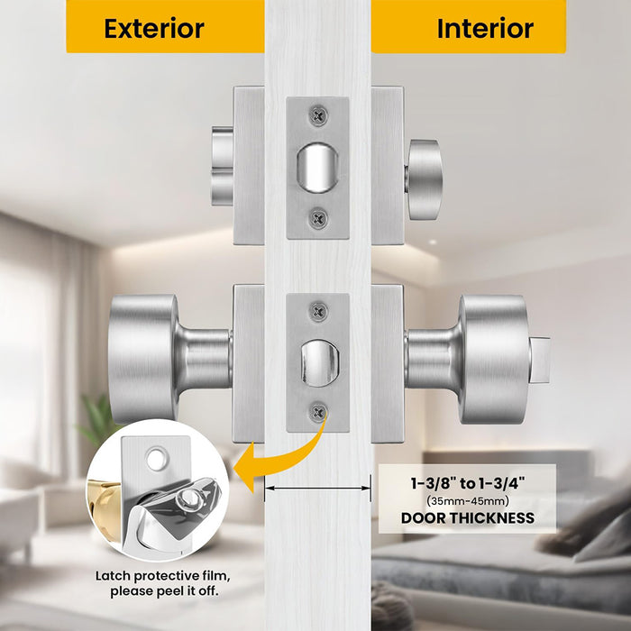 Matte Black & Brushed Nickel Entry Door Handle Set