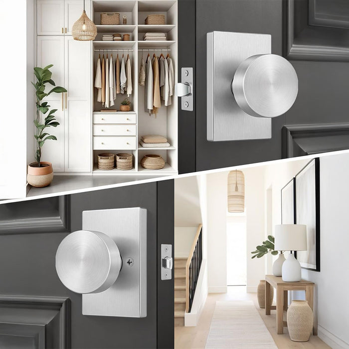 Rectangle Zinc Alloy Interior Passage Door Knobs