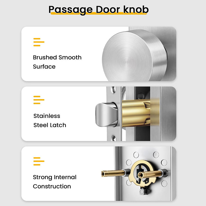 Rectangle Zinc Alloy Interior Passage Door Knobs