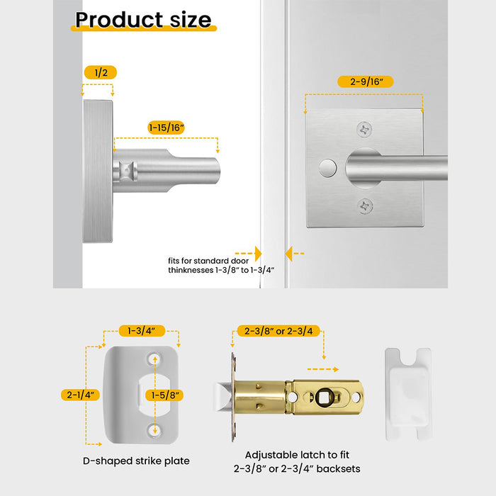 Modern Heavy Duty Zinc Alloy Interior Privacy Door Lever