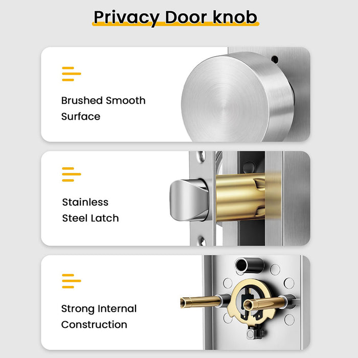 Rectangle Zinc Alloy Interior Privacy Door Knobs
