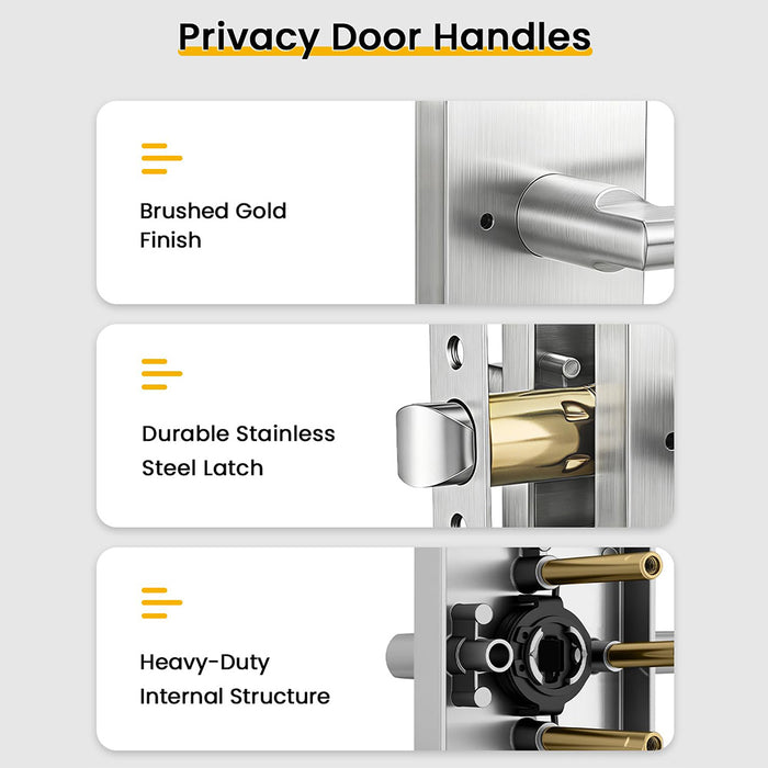 Modern Heavy Duty Zinc Alloy Interior Privacy Door Lever