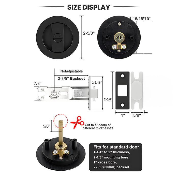 Classic Round Pocket Door Lock