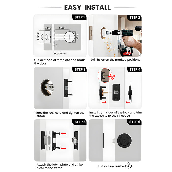 Classic Round Pocket Door Lock
