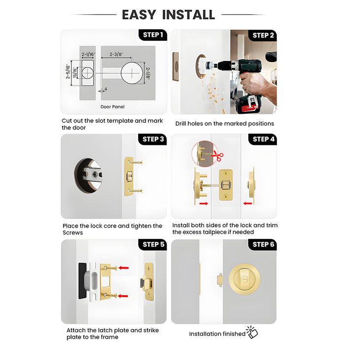 Classic Round Pocket Door Lock