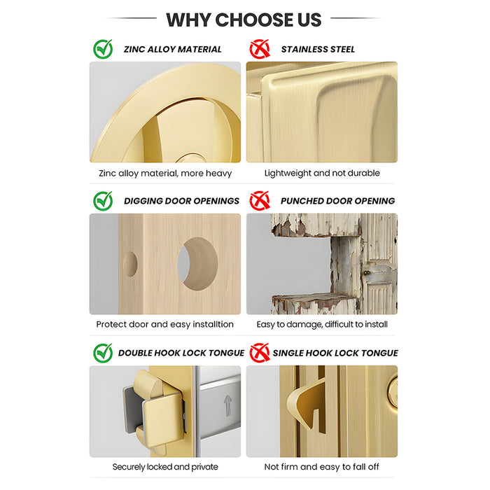 Classic Round Pocket Door Lock