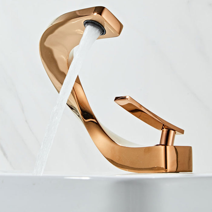 Creative Brass Single Handle Waterfall Bathroom Sink Faucet
