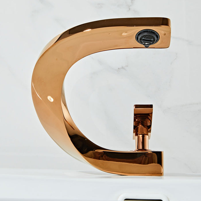Creative Brass Single Handle Waterfall Bathroom Sink Faucet