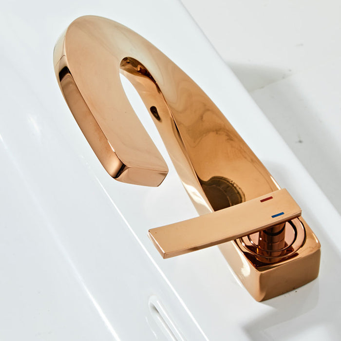 Creative Brass Single Handle Waterfall Bathroom Sink Faucet