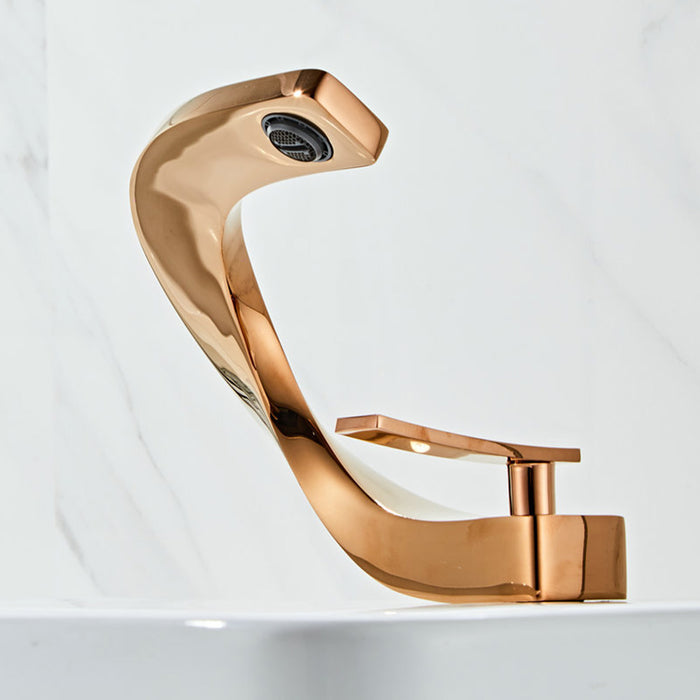 Creative Brass Single Handle Waterfall Bathroom Sink Faucet