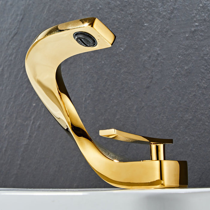 Creative Brass Single Handle Waterfall Bathroom Sink Faucet