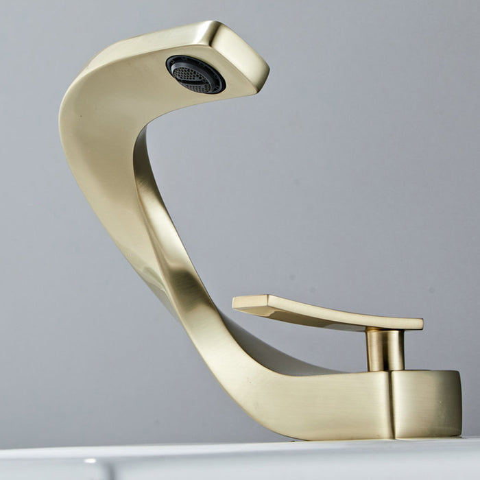 Creative Brass Single Handle Waterfall Bathroom Sink Faucet