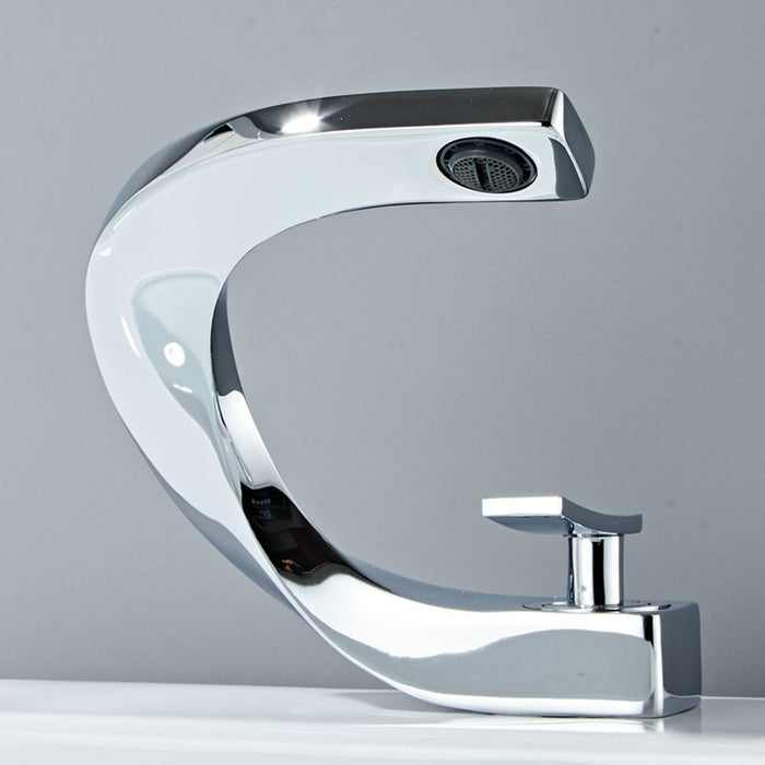 Creative Brass Single Handle Waterfall Bathroom Sink Faucet