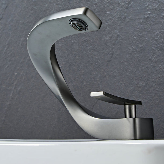 Creative Brass Single Handle Waterfall Bathroom Sink Faucet