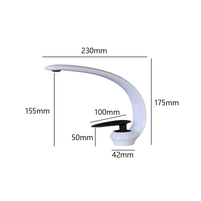 Creative Curved Solid Brass Single Handle Vanity Faucet