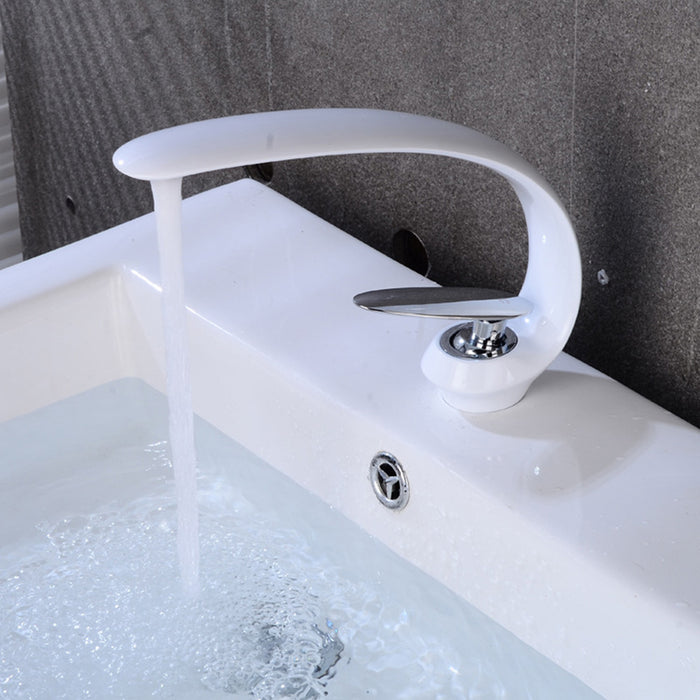 Creative Curved Solid Brass Single Handle Vanity Faucet