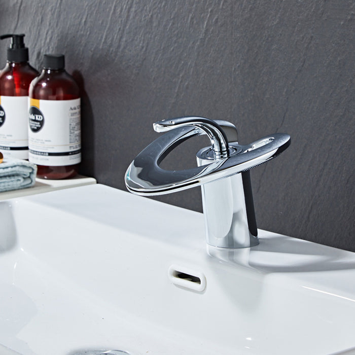 Creative Hollowed-Out Solid Brass Single Handle Vanity Faucet