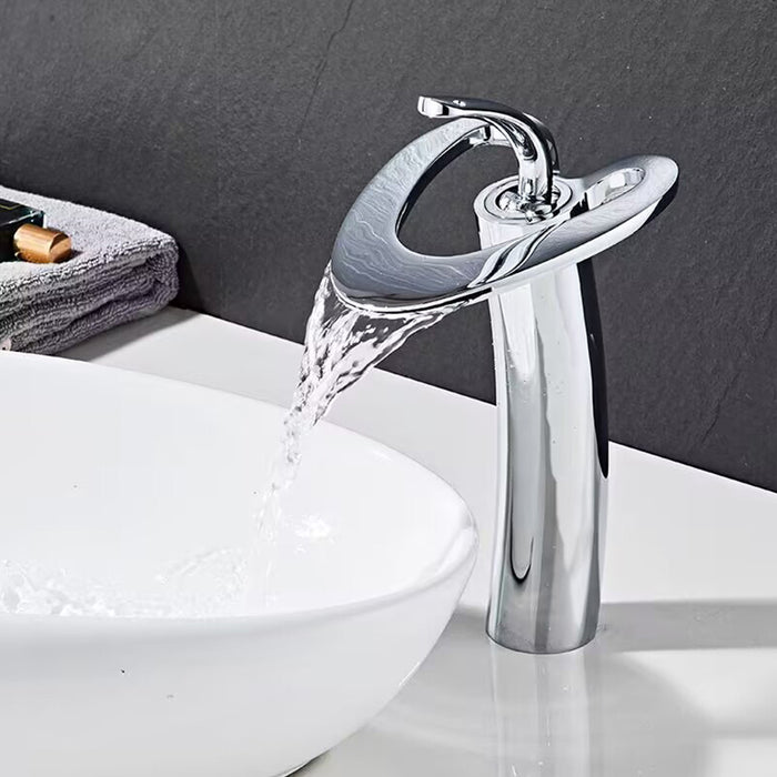 Creative Hollowed-Out Solid Brass Single Handle Vanity Faucet