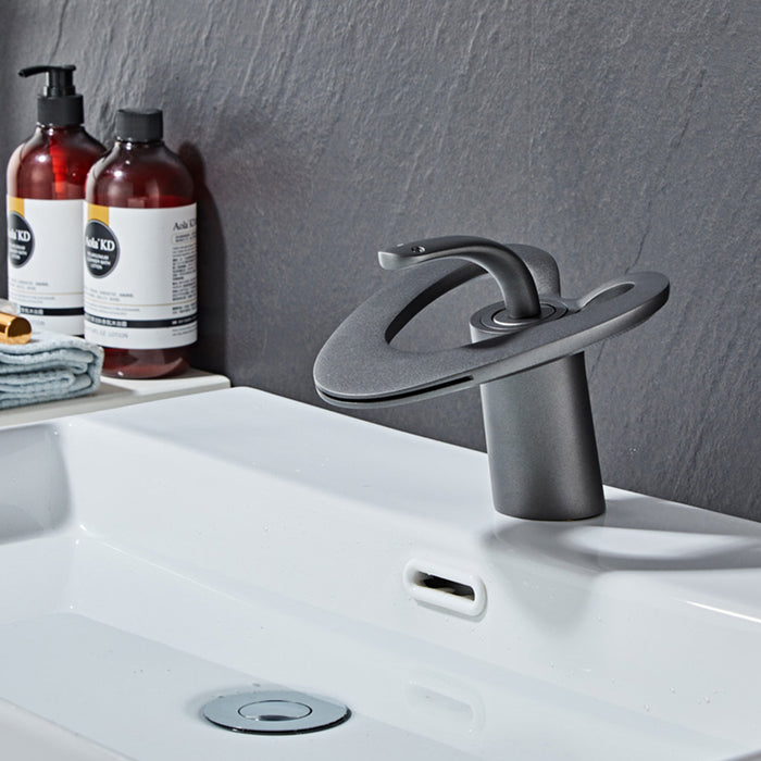 Creative Hollowed-Out Solid Brass Single Handle Vanity Faucet