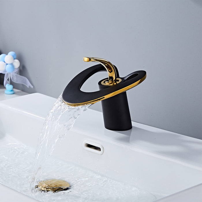 Creative Hollowed-Out Solid Brass Single Handle Vanity Faucet