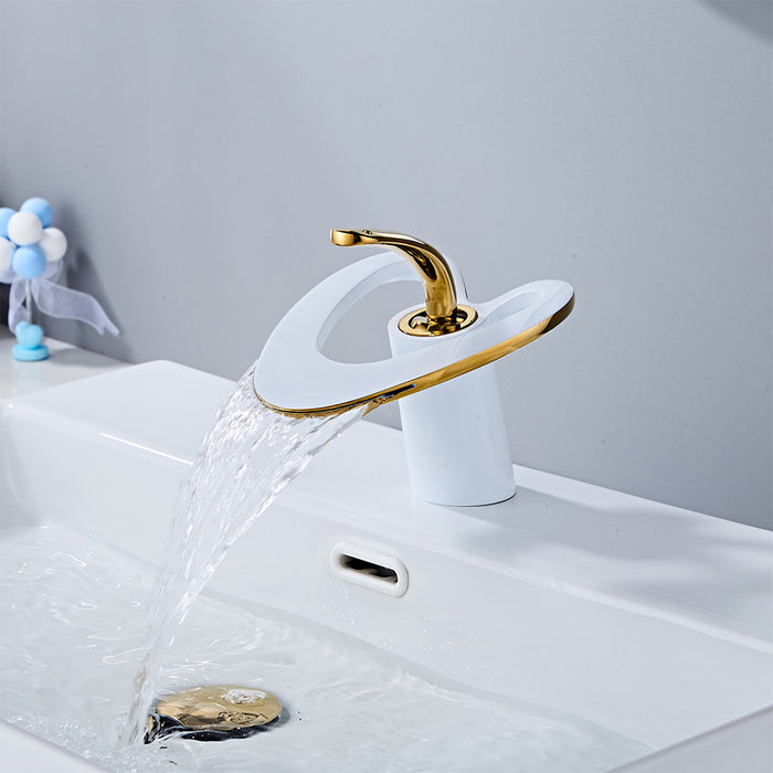 Creative Hollowed-Out Solid Brass Single Handle Vanity Faucet