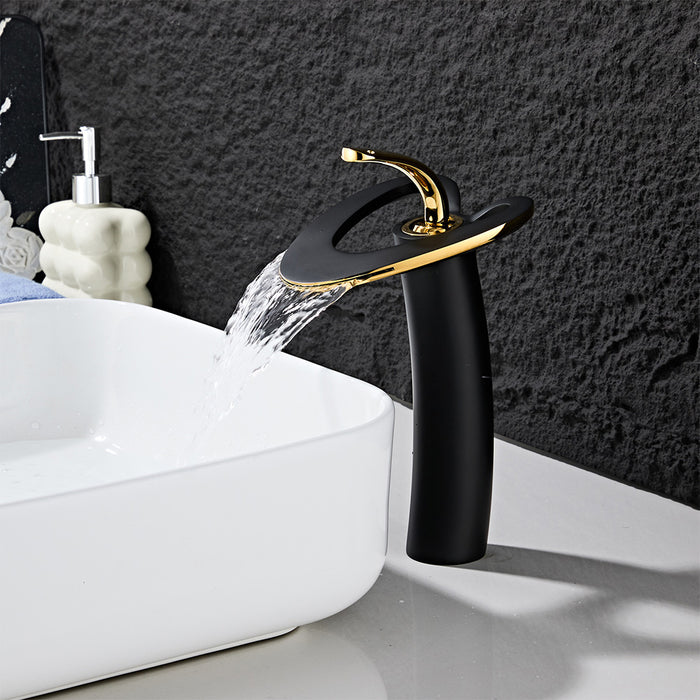 Creative Hollowed-Out Solid Brass Single Handle Vanity Faucet