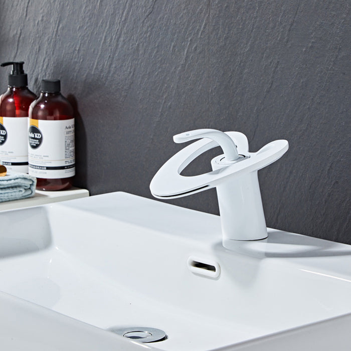 Creative Hollowed-Out Solid Brass Single Handle Vanity Faucet