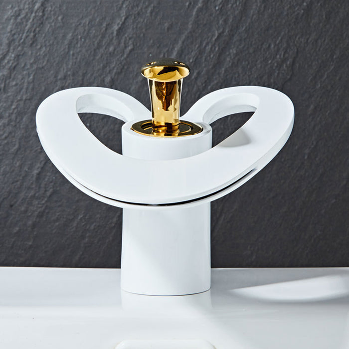 Creative Hollowed-Out Solid Brass Single Handle Vanity Faucet