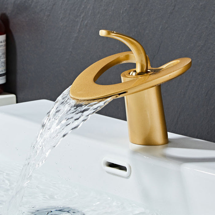 Creative Hollowed-Out Solid Brass Single Handle Vanity Faucet