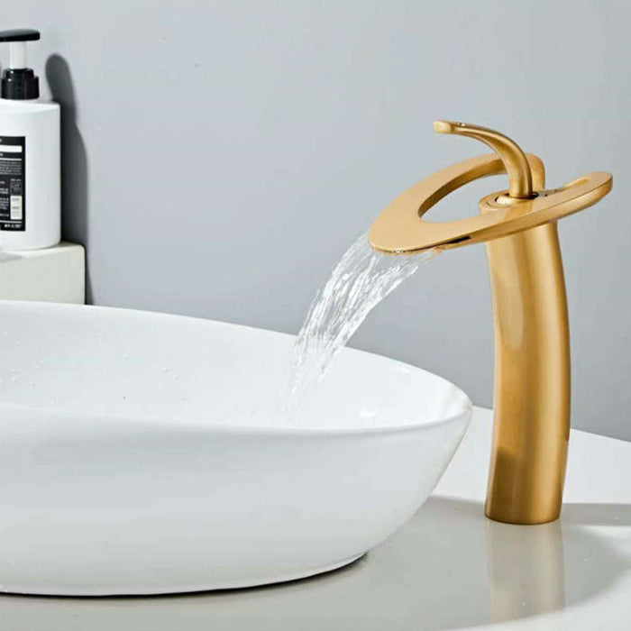 Creative Hollowed-Out Solid Brass Single Handle Vanity Faucet