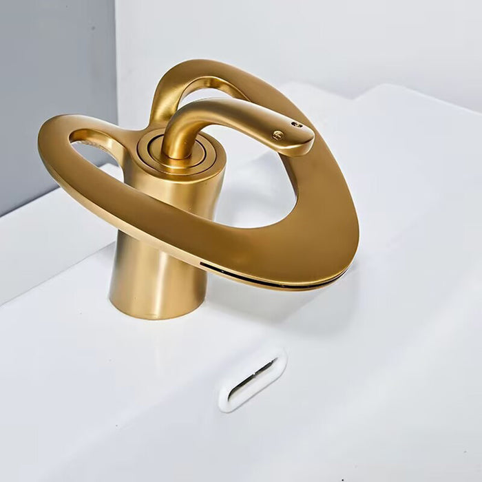 Creative Hollowed-Out Solid Brass Single Handle Vanity Faucet