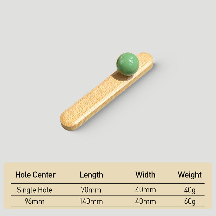 Cute Wooden Cabinet Handles with Sphere Ball Knobs