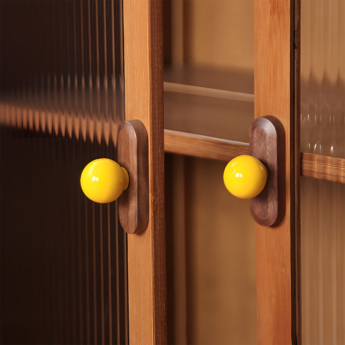 Cute Wooden Cabinet Handles with Sphere Ball Knobs