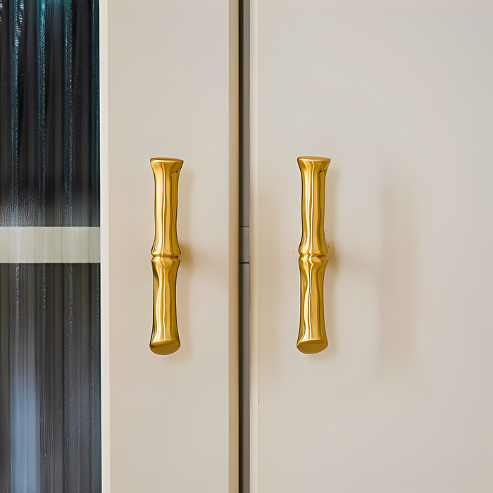 Bamboo Modern Brass Cabinet Handles