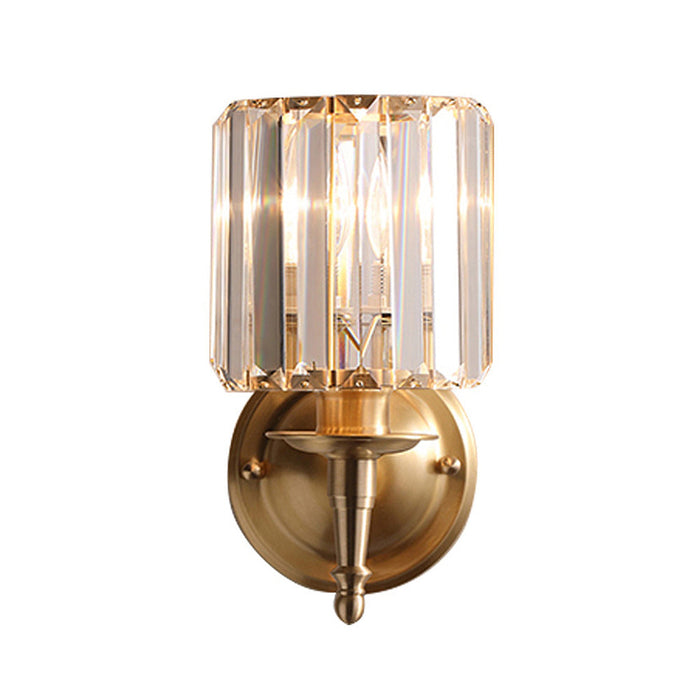 Luxury Gold Wall Sconce with Clear Ribbed Glass Shade