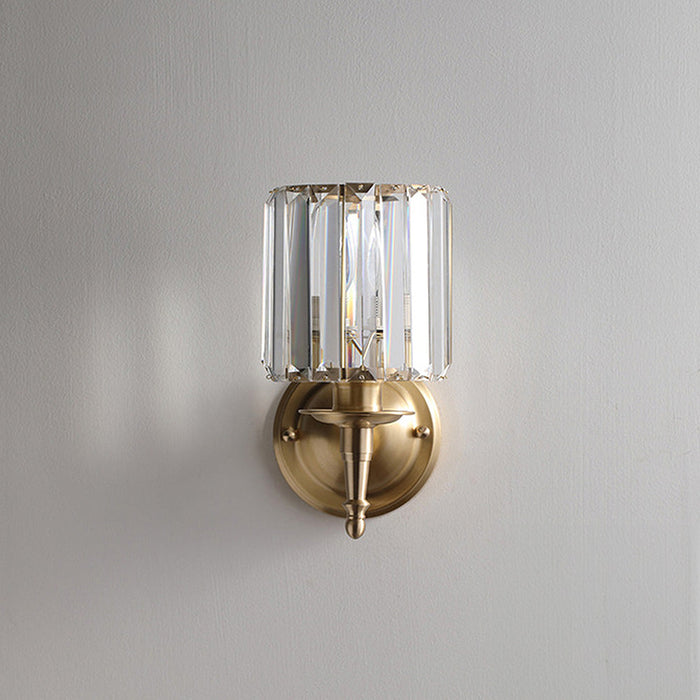 Luxury Gold Wall Sconce with Clear Ribbed Glass Shade
