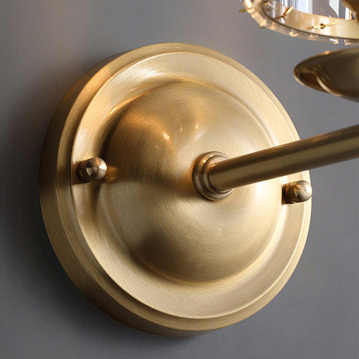 Luxury Gold Wall Sconce with Clear Ribbed Glass Shade