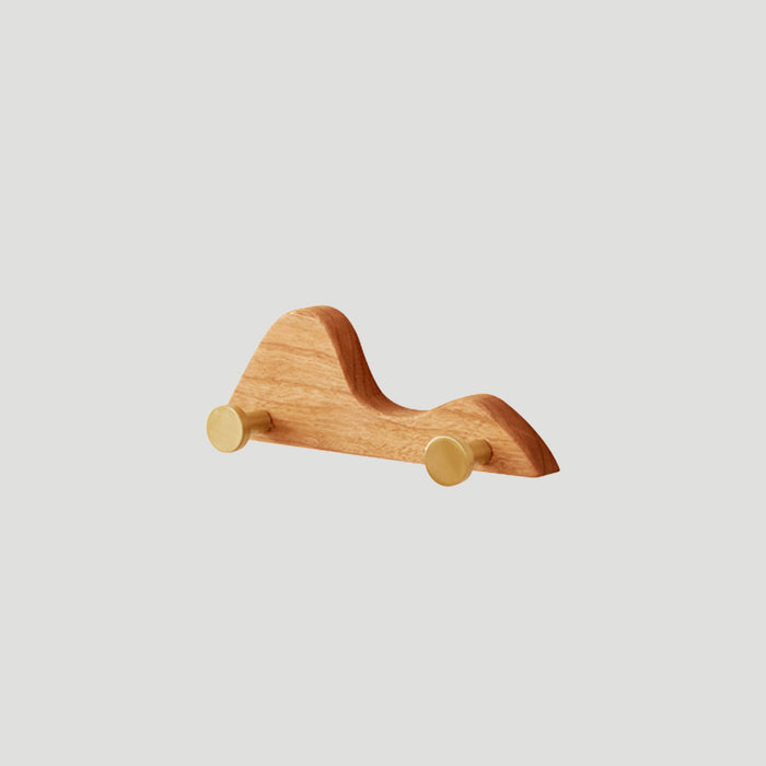 Decorative Mountain Shape Solid Wood Wall Mounted Wall Hooks