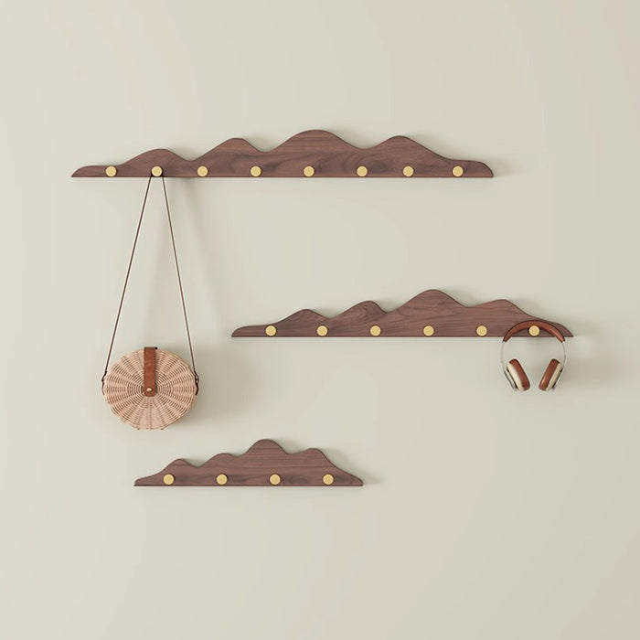 Decorative Mountain Shape Solid Wood Wall Mounted Wall Hooks