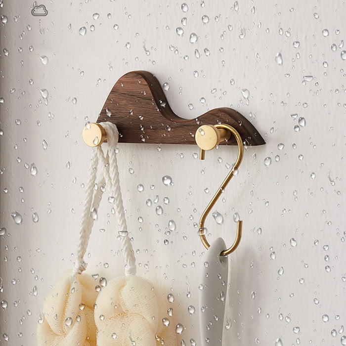 Decorative Mountain Shape Solid Wood Wall Mounted Wall Hooks