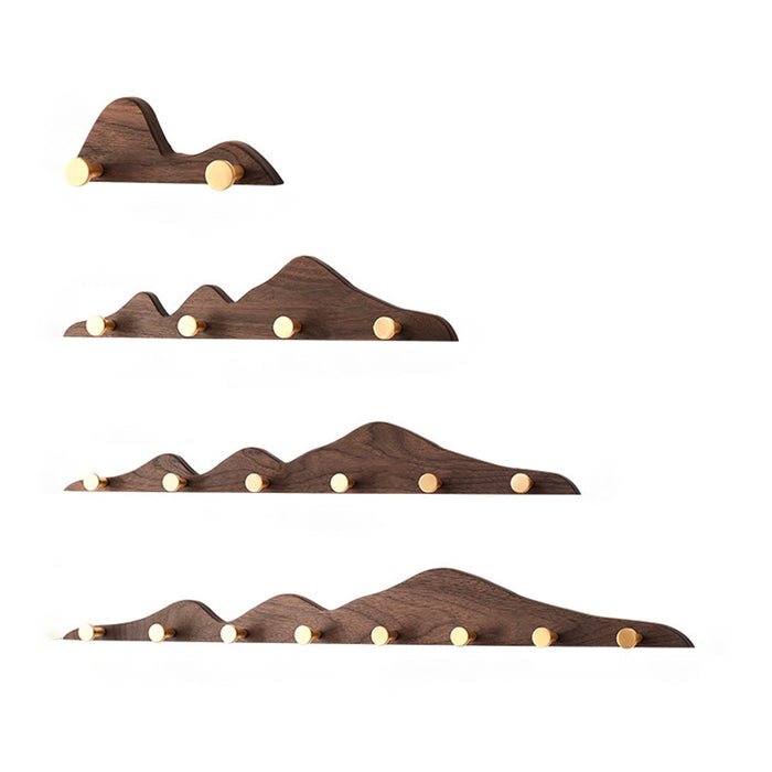 Decorative Mountain Shape Solid Wood Wall Mounted Wall Hooks