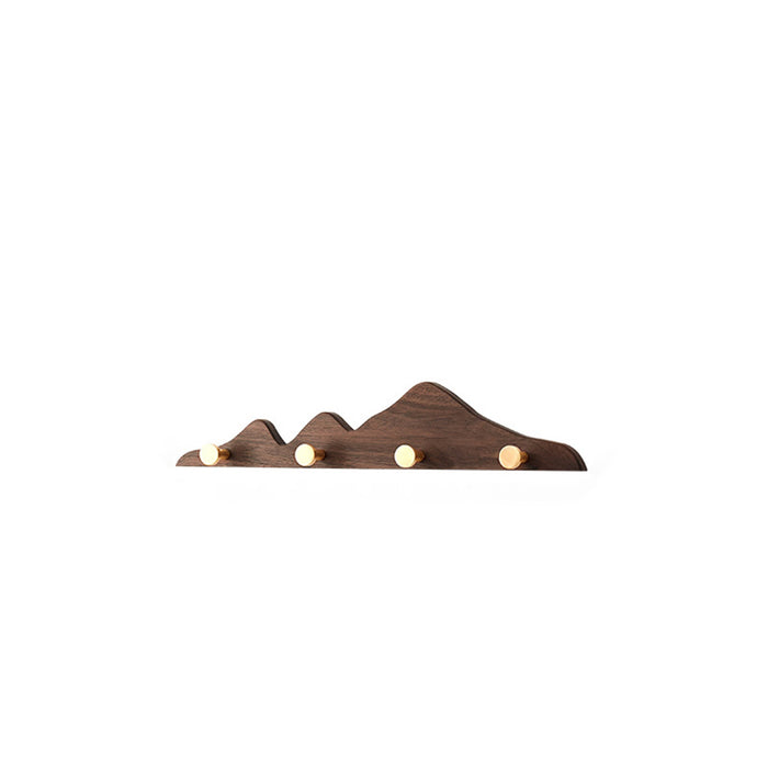 Decorative Mountain Shape Solid Wood Wall Mounted Wall Hooks