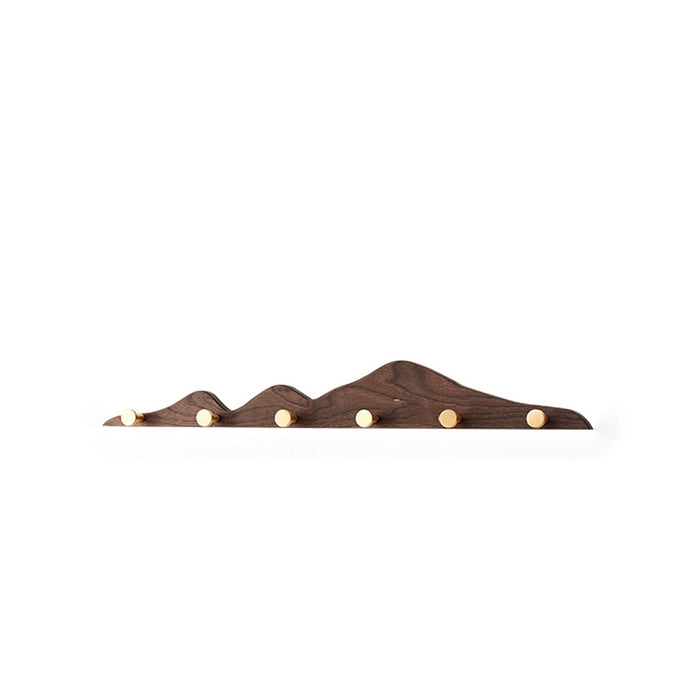 Decorative Mountain Shape Solid Wood Wall Mounted Wall Hooks